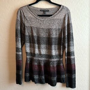 White House Black Market metallic striped pablum sweater size M